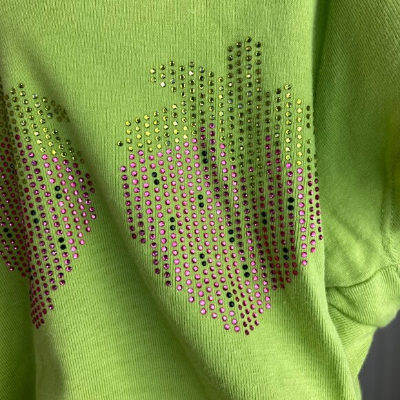 Forever 21 rhinestone strawberry baby tee - green cotton, women's sizing - Picture 3 of 7